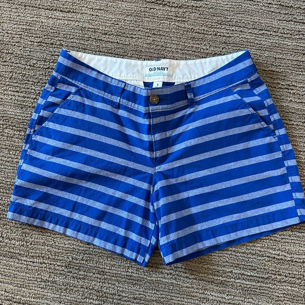 Old Navy Blue and White Shorts Nautical Stripes